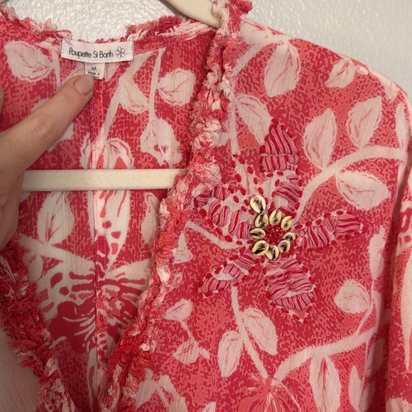 Poupette St Barth Women’s Josie Broderie Mini Dress in Pink Floral - Picture 3 of 9